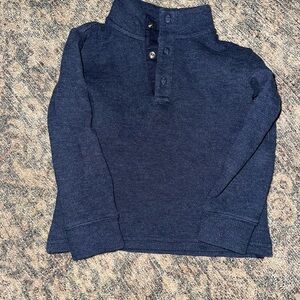 Navy Blue Kids Long Sleeve Mockneck